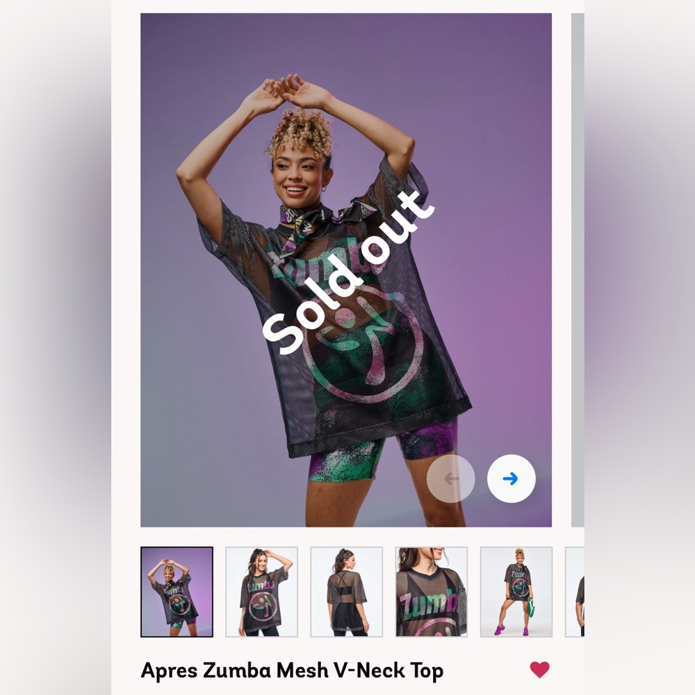 Zumba Wear Apres V-Neck Mesh Top